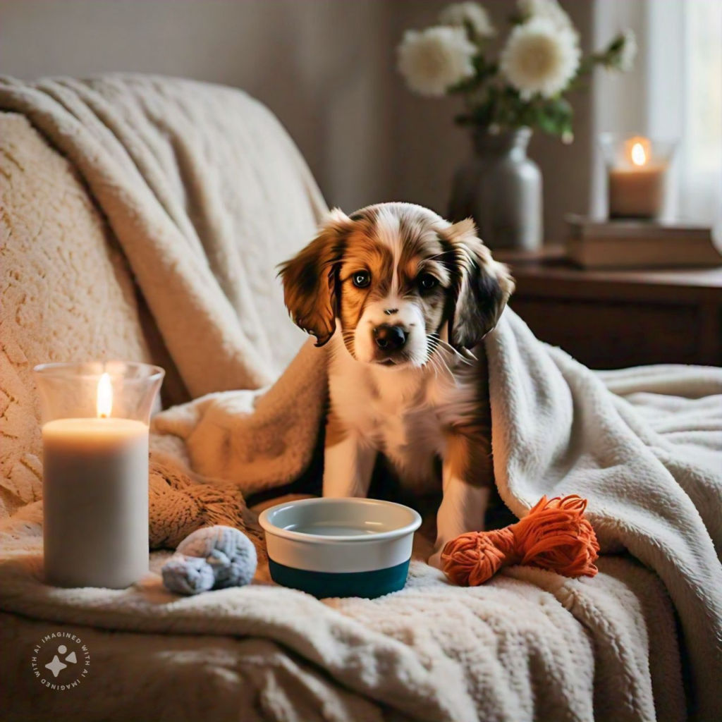 American pitbull terrier puppy on bed