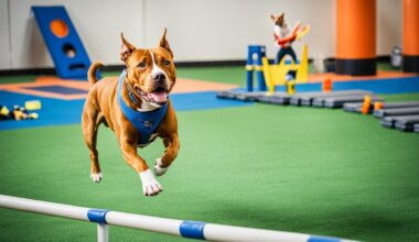 image of a pitbull during training session; how to train a pitbull