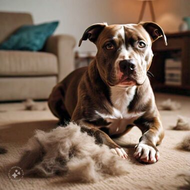 image of an american pitbull terrier shedding., do pitbulls shed