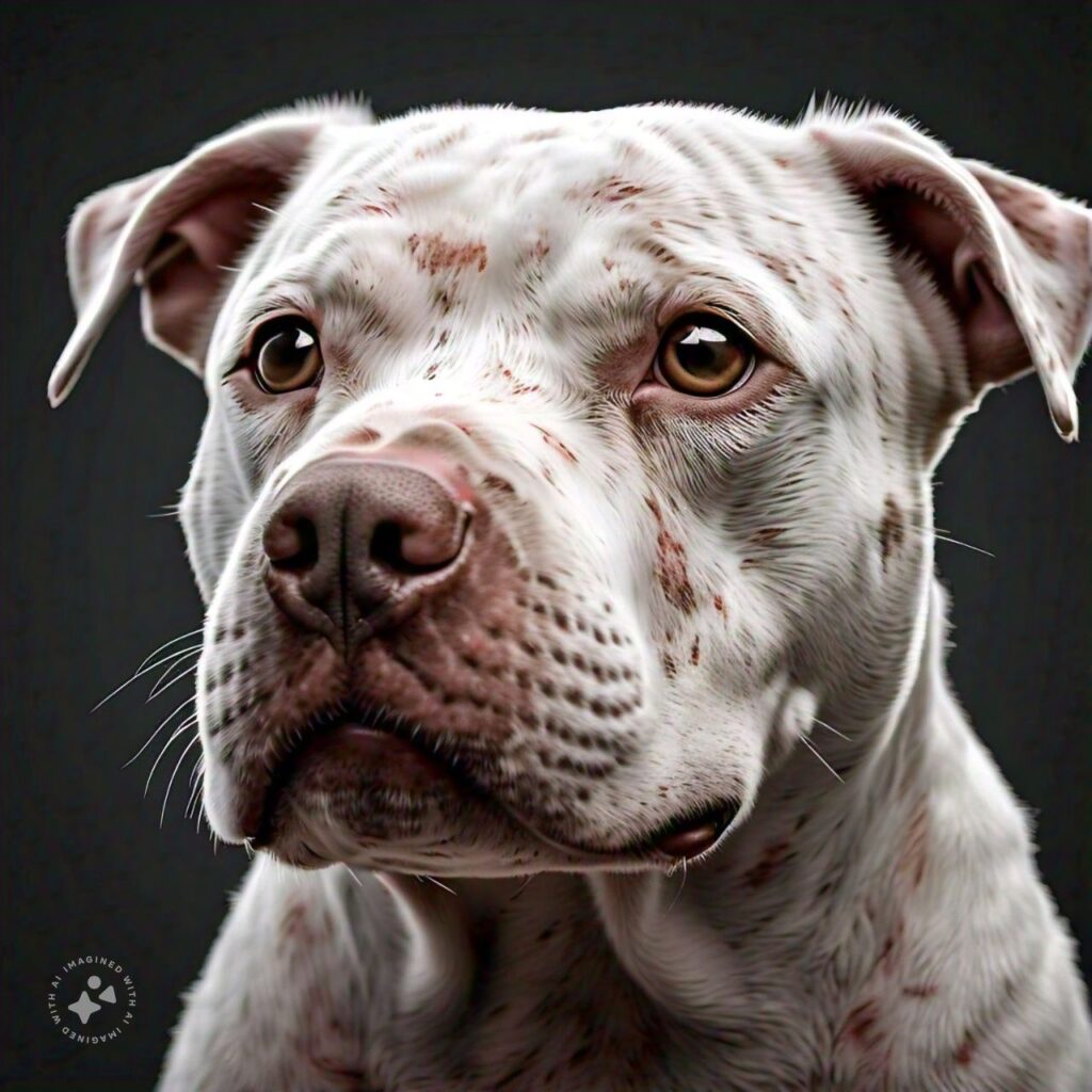 image of a pitbull with skin condition (dermatitis)
chloethepitbull.com