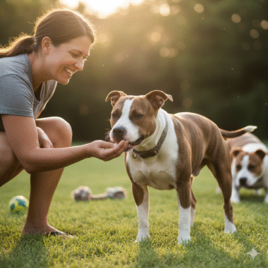 calming pit bull