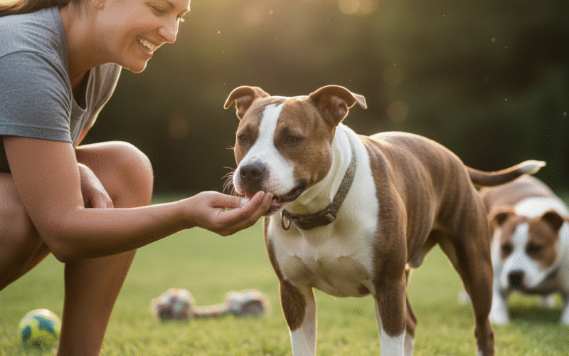 calming pit bull